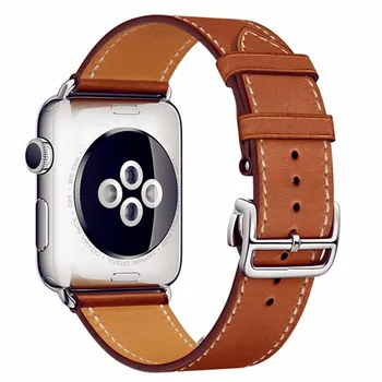 Apple Watch için ASHEİ 3 Bant en Yeni Moda Hakiki Deri Bant Dağıtım iWatch 1/2 Bilezik için Tek Tur Kayış Tokası