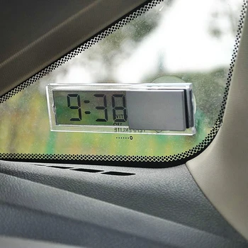 Araba Dijital Elektronik Saat ön Cam Pano LCD Ekran Vantuz Enayi Sticker Oto İç Aksesuar Monte