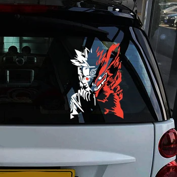 Araba Stil karikatür Naruto yansıtıcı araba çıkartmaları/Cruze Ford Focus volkswagen kia mazda İçin Fox Animasyon çıkartmalar