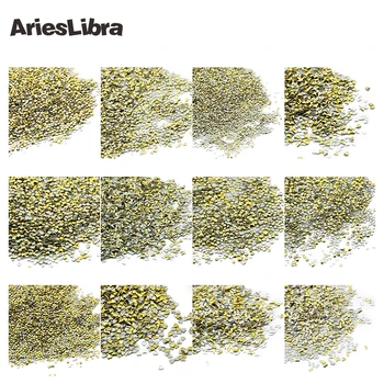 AriesLibra Toptan 1000pcs/Altın Perçin Aksesuarları Tırnak Sanat Taklidi DİY Tırnak Sanat Dekorasyon Seçmek İçin 12 Şekiller pack