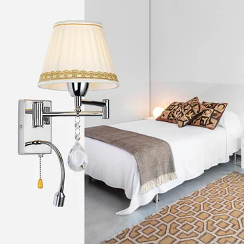 Asise Modern rocker başucu duvar lambası Avrupa yatak odası çalışma scone ışığı otel aydınlatması