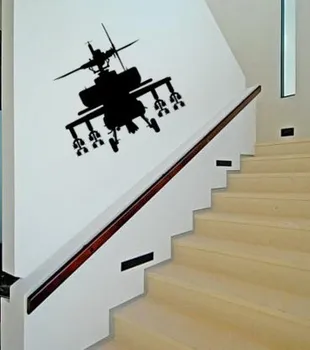 Askeri Tarzı Büyük Helikopter Silüeti Duvar Sticker Ev Salon Sanat Dekor Özel Vinil Duvar Çıkartmaları WM216 Poster Serin