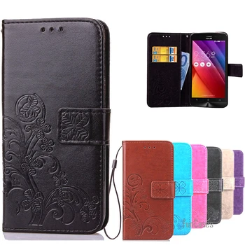 ASUS ZenFone 2 Lazer ZE550KL telefonu çanta için lüks Renkli Baskı 3D deri cüzdan durumda kart sahibinin kapak flip SEVİYELERİNE