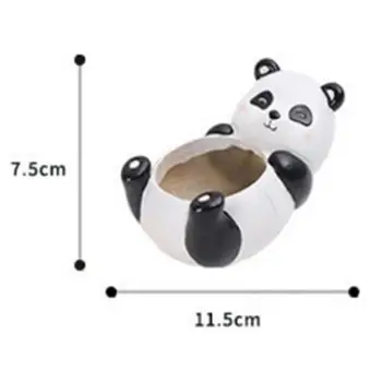 AsyPets Sevimli Panda Süsler-35 gibi Etli Bitkiler Konteyner Küçük Doğal Karikatür Saksı Şeklinde