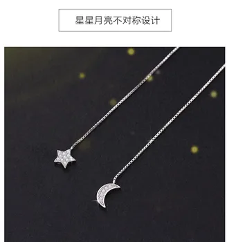 Ay Damla Küpe İle Moda 925 Gümüş Yıldız Uzun Küpe Takı Toptan Ücretsiz Nakliye Zinciri