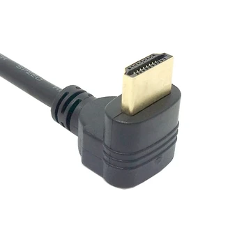 Aşağı 1.4 HDMI 10cm dişi Uzatma Kablosu için Ethernet 3D Tipi Bir erkek ile 90 Derece Açılı çevirici