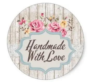 Aşk eski püskü Şık Güller Ürün Ambalajı Klasik Yuvarlak Etiketi İle 1,5 inç el Yapımı