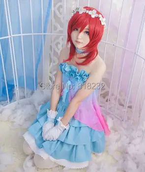 Aşk Live School Idol Project Nishikino Maki Şifon Tee Üniforma Kıyafet Anime Cosplay Kostümleri
