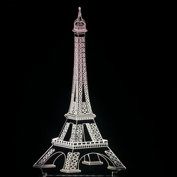 AŞK Romantik Fransa PARİS Eyfel Kulesi RGB 3D Gece Işığı USB Masa Lambası Ampul 7 Renk Severler Tatlı Kız arkadaşım Hediye Değiştirme LED