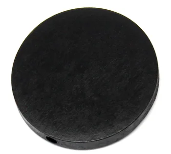 (B22884)Doreen Kutusu sıcak - Ahşap Spacer Boncuk Yuvarlak Siyah 30mm Çapı,Delik:Yaklaşık 2.3 mm,30PCs
