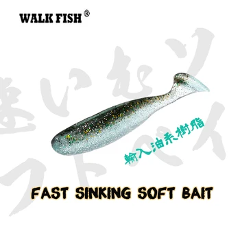 BALIK 12PCS 75mm 2.5 g Hızlı Batan Yumuşak Yem Balık Yem Kolay Shiner Swimbaits Silikon Yem MESAFESİNDE