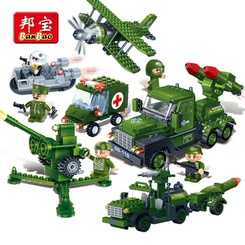 BanBao 8420 Askeri Füze Kamyon Araba Uçak Silah Yapı Taşları Eğitim Oyuncak Model Çocuk Çocuklar Çocuklar Tuğla Hediye