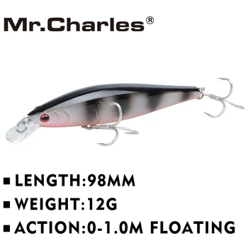 Bay Charles CMC013 Balıkçılık Lure 98/karabiber 0-1.0 m Yüzen Sert Yem Minnow Süper Crankbait Cezbeder Isca De Pesca Batan