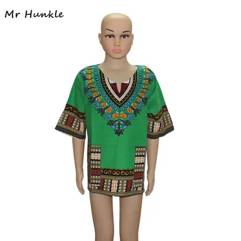 Bay Hunkle 2017 Çocuk Yeni Tasarım Geleneksel Afrika Giyim Baskı Dashiki Elbise Boyutu XXS-XL