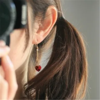 Bayanlar moda sevimli Küçük kristal aşk kalpler kolye küpe popüler toptan Göndermek ücretsiz Popüler eardrop eardrop mini