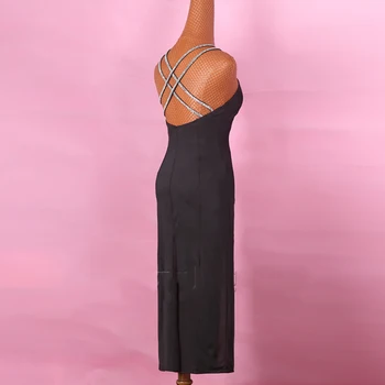 Bayanlar Siyah Renk Kolsuz Parantez için klasik Modern Dans Elbise B117 Kadınlar Rekabetçi Geleneği Balo Elbiseler Etek