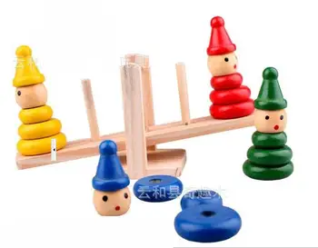 Bebek ahşap Palyaço denge matematik oyuncaklar/ 12 ay bebek erken eğitim oyuncak öğrenme Çocuklar Çocuk öğrenme matematik ve sayma blokları