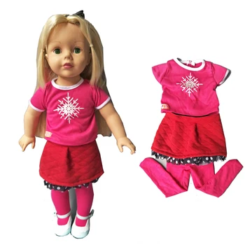Bebek Giysileri 18 inç American Girl bebek için mini etek legging Kısa gömlek 45 cm Alexander bebek aksesuar bebek kız hediye için