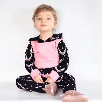 Bebek Kız Giyim 2018 Sonbahar Spor takım Elbise Karikatür Kız Bebek Kıyafetler Pamuk Sweatshirt+pantolon yeni Kıyafetler Çocuk Giyim Setleri