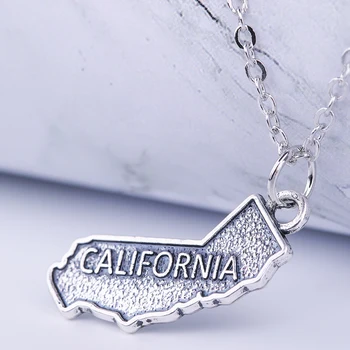 Benim şekil çinko alaşım kolye Amerika Eyalet Kolye DİY Göster Kolye California Eyalet Kolye & Kolye kadın