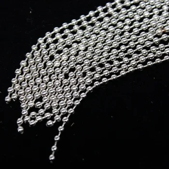 Beyaz Gümüş 12cm Takı Aksesuar Yapma Top Zincir 2.3 mm Çapında Çelik Bağlayıcı Toka Boncuk Zincir Kaplama