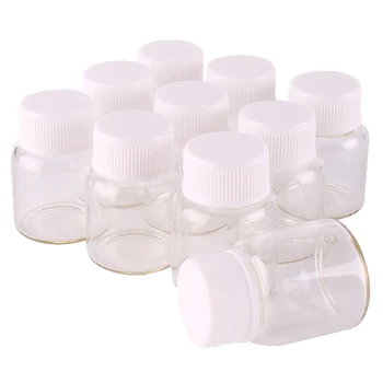 Beyaz Plastik Vida kapağı Küçük Kavanoz Şişeleri ile A4 27*35mm 8ml Şeffaf Cam parfüm Şişeleri Baharat Zanaat DİY