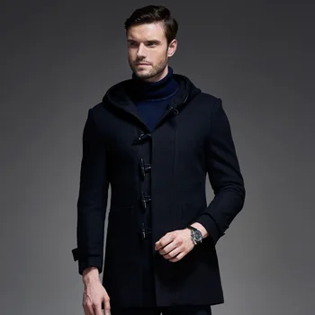Bezelye Ceket Moda Erkek Palto marka 2016 Yeni Uzun Yün Ceket Erkek Yün ve Karışımları Kış Erkek Ceket