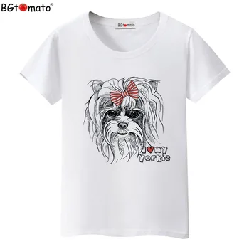 BGtomato 2017 Yaz Yaramaz Köpek 3D Güzel T Shirt Kadınlar Özgünlük Baskı O-Boyun Kısa Kollu T-shirt Tee Tops