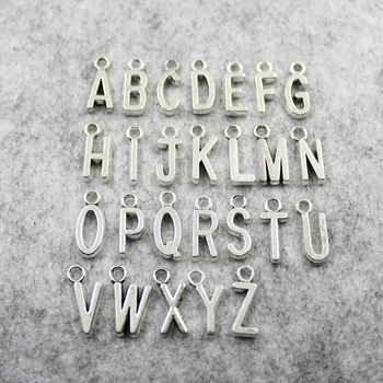 Bilezik için 26 harf antika Gümüş alaşımlı takı karışık stil küçük 26 Alfabe takılar (78 adet/sürü, 3 set) ZAS1017-1