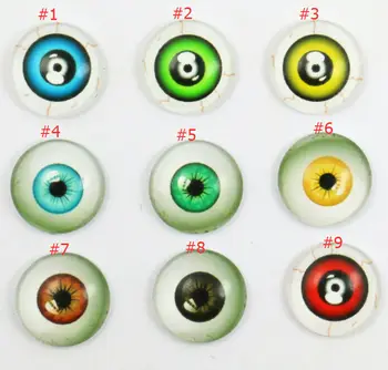 BLURAY 12mm Karikatür gözler desen Yuvarlak el Yapımı Fotoğraf Cam Cabochons & Cam Kubbe Kapağı Kolye Cameo Ayarları