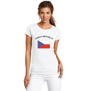 BLWHSA ÇEK CUMHURİYETİ Ulusal Bayrak Taraftarlar Tezahürat Kadın Baskılı T-Shirt Avrupa Kupası Yaz Kadın Tişörtleri