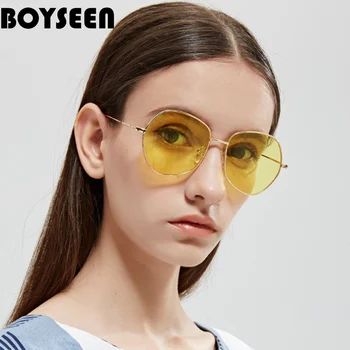 BOYSEEN Moda Gözlük Vintage Metal düz kare optik Retro gözlük erkek kadın miyop 7047 çerçeve oculos de grau gözlük
