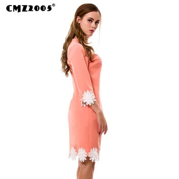 Boyun Düz Yarım Kollu 71458 Elbiseler Sıcak Satış Yeni Kadın Yüksek Kalite Vintage Moda Sonbahar Sağlam Diz-Uzunluğu O-