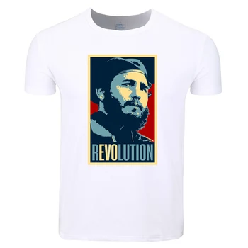 Boyun Kısa Kollu Asya boyutlu Baskı Avana Kuba Küba Devrimi Fidel Castro, Che Guevara Komünist T-shirt O-T-shirt HCP4173