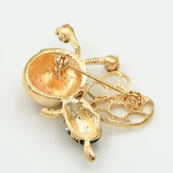 BSTAYLYEXİ sevimli küçük arı Rhinestone Kristal sevimli küçük arı broş takım elbise aksesuarları korsaj broş moda broş Altın