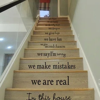 Bu Evi Çıkarılabilir Duvar Dekorasyon Oturma Odası Merdivenlerden Zemin Tampon Çıkartması Merdiven Ev & Yaşam Sticker