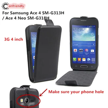 Bu Samsung Galaxy Ace 4 SM Ace4 İçin lüks Flip Deri Kapak Kılıf-G313H SM G313H Ace 4 Neo SM-G318H SM G318H G318 Ace4 Neo