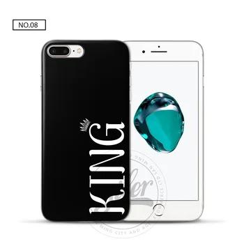 Bu Yeni Gelenler Moda Kral, Kraliçe 7 iPhone için Artı Funda 7 iPhone 5S için Sevimli Taç Siyah Durumlarda 6 6 7 7Plus 8 X Case SE