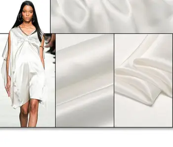 Bu özel teklif ipek saten kumaş Saf beyaz 140 genişlik konfeksiyon Fabrikası sıfır kumaş %100 ipek kumaş Yastık kılıfı, pijama,DİY