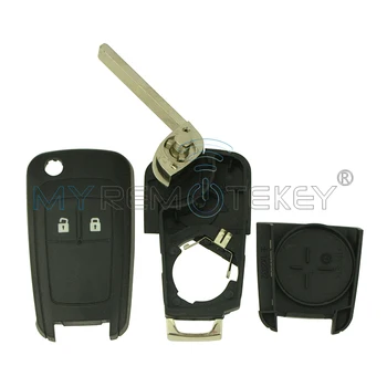 Buick remtekey için Chevrolet AVEO CRUZE için Flip uzak anahtar kabuk HU100 bıçak kılıfı 2 düğme anahtar