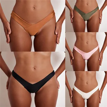 Bölge De Bain Kadın Bikini Üst Alt Katı Brezilyalı Mayo Yular Seksi Yüzmek Beachwear Spor Sutyen Push Up Üstleri