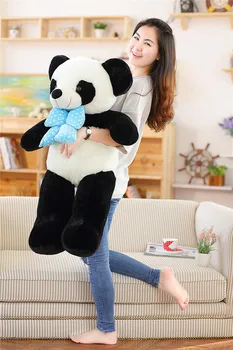 Büyük 80 cm fiyonklu panda peluş oyuncak yumuşak oyuncak b0493 yastık doğum günü hediyem
