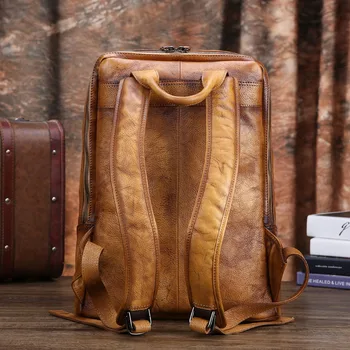 Büyük AETOO Retro Erkek Sırt çantası-kapasite deri omuz çantası erkek moda trend deri örme çanta eğlence Seyahat