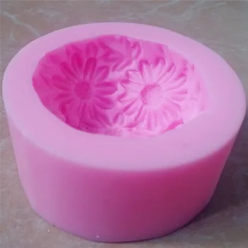 Büyük Kalıp 3D Çiçek Yuvarlak Silikon Sabun Kalıp, Mum Kalıp Sabun Mum için Kalıp Silikon DİY
