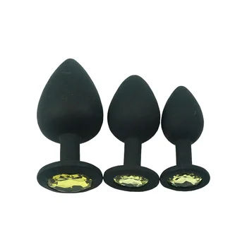 Büyük orta küçük boyutu seç: 1 seçin siyah silikon anal plug mücevher popo için 13 renk set olarak Ekle gay seks oyuncakları takın
