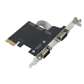 Büyük-Q Yüksek kalite Moschip PCI-E PCI Express Dual Seri DB9 RS 232 2 Port Denetleyici Adaptör yükseltici Kartı