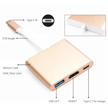 C USB 3.0 USB F-C Şarj Adaptörü Kablo ile Macbook 12inch Yeterlidir Piksel için Dişi Dönüştürücü HDMI PRO-En İyi USB 3.1 Type-