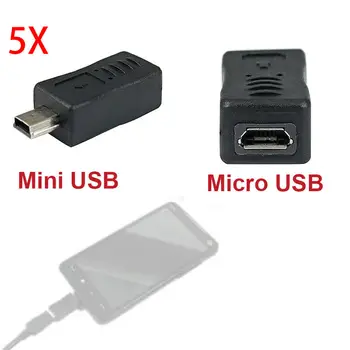 C26 Mini USB Erkek Adaptör Şarj Adaptörü Dönüştürücü 1 adet Mikro USB Kadın Siyah Toptan Ucuza