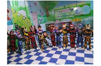 Cadılar Bayramı Kostüm Çocuk Çocuklar Cosplay Kostüm Bumblebee Optimus Prime Yetişkin Demir Adam Kostüm Maske Maskeli Parti Giysiler