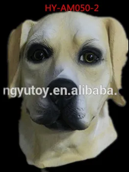 Cadılar Bayramı Maquerade Karnaval için sıcak satış Yetişkin Büyüklüğü Hayvan Kostüm Lateks Labrador Köpek Maskesi